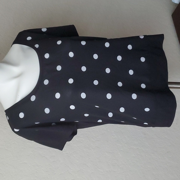 Joe Fresh sz S black top with white polka-dots 🌛 - Picture 4 of 8